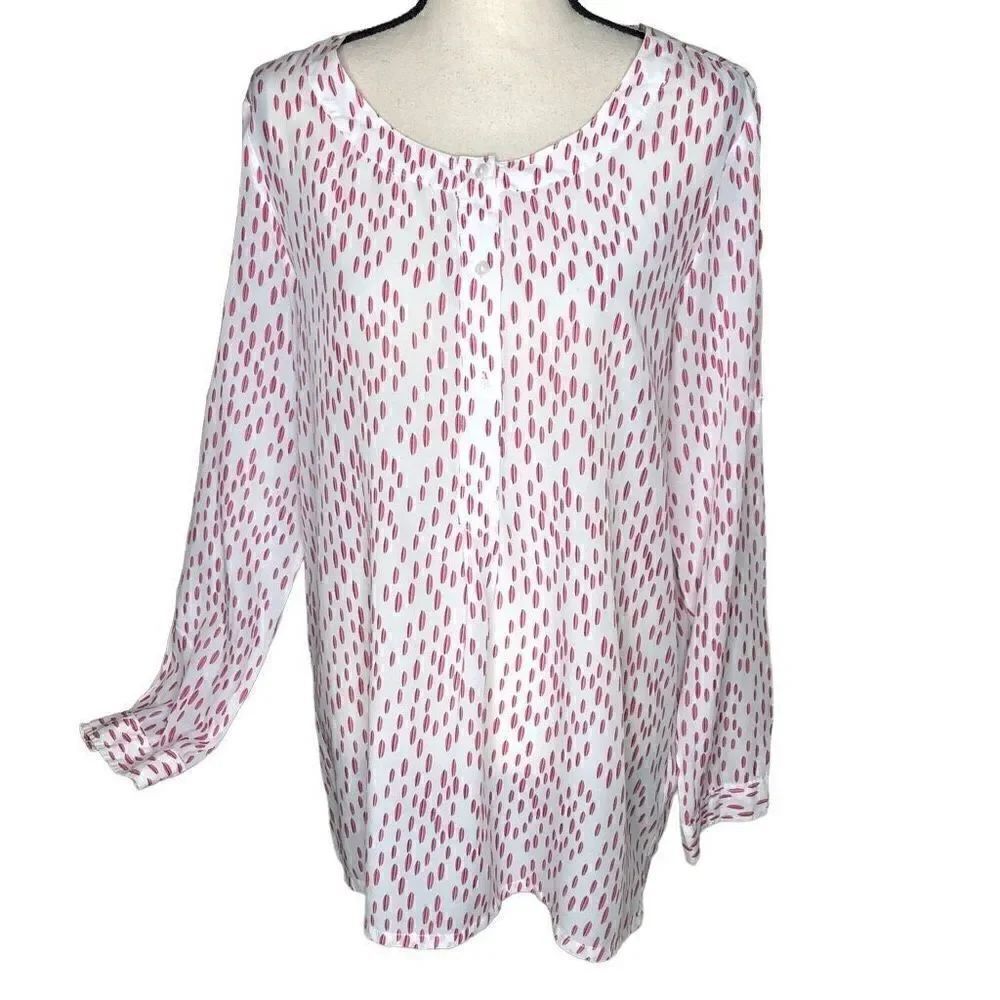 Tommy Hilfiger White Tunic Top with Geometric orange and Black Print
